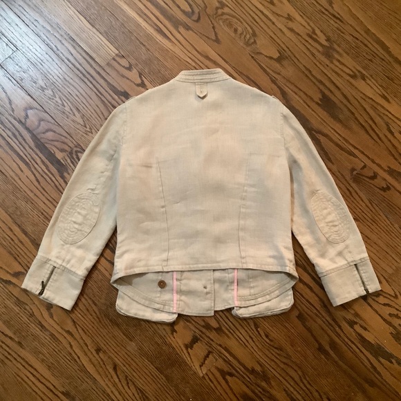 Banana Republic Heritage Tan Jacket 100% Flax Size 4 - Picture 2 of 7